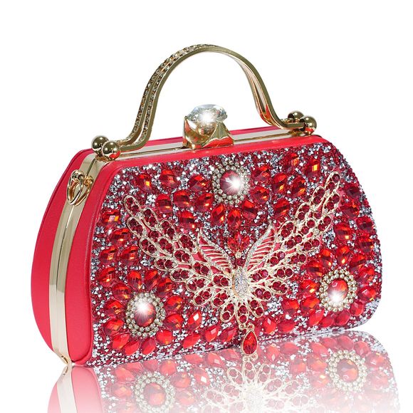 Rhinestone Evening Pea Clutch Purses Diamond Handbag Weddings :'D - Picture 1 of 7
